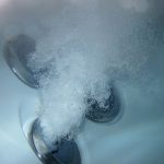 Microbial communities thrive in hot tub jets
